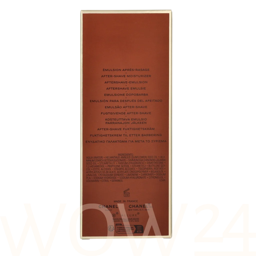 Chanel Chanel Allure Homme After Shave Moisturizer 100 ml balzamas po skutimosi