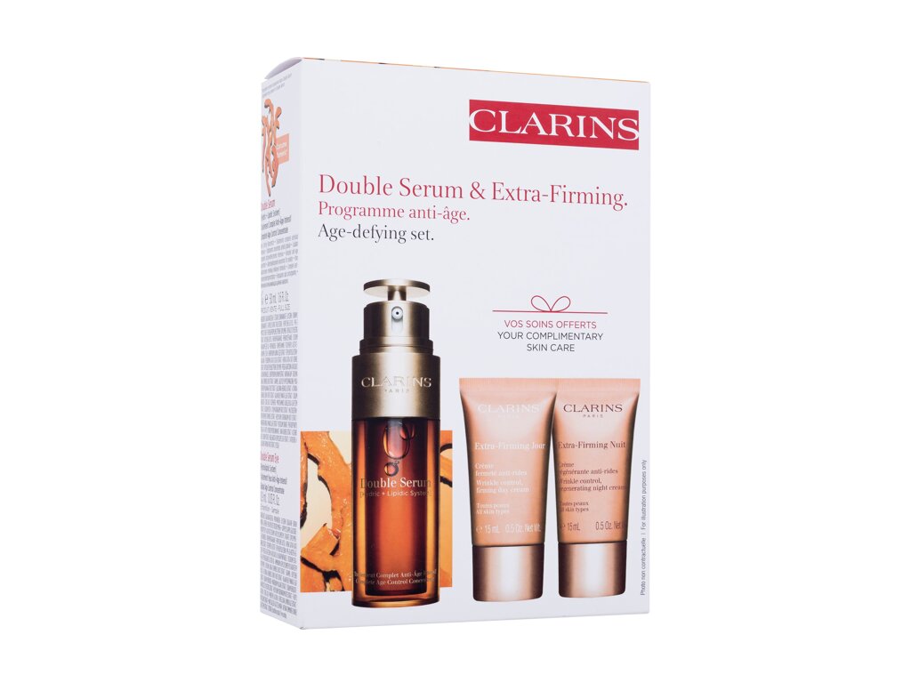 Clarins Double Serum & Extra-Firming Age-Defying Set Veido serumas