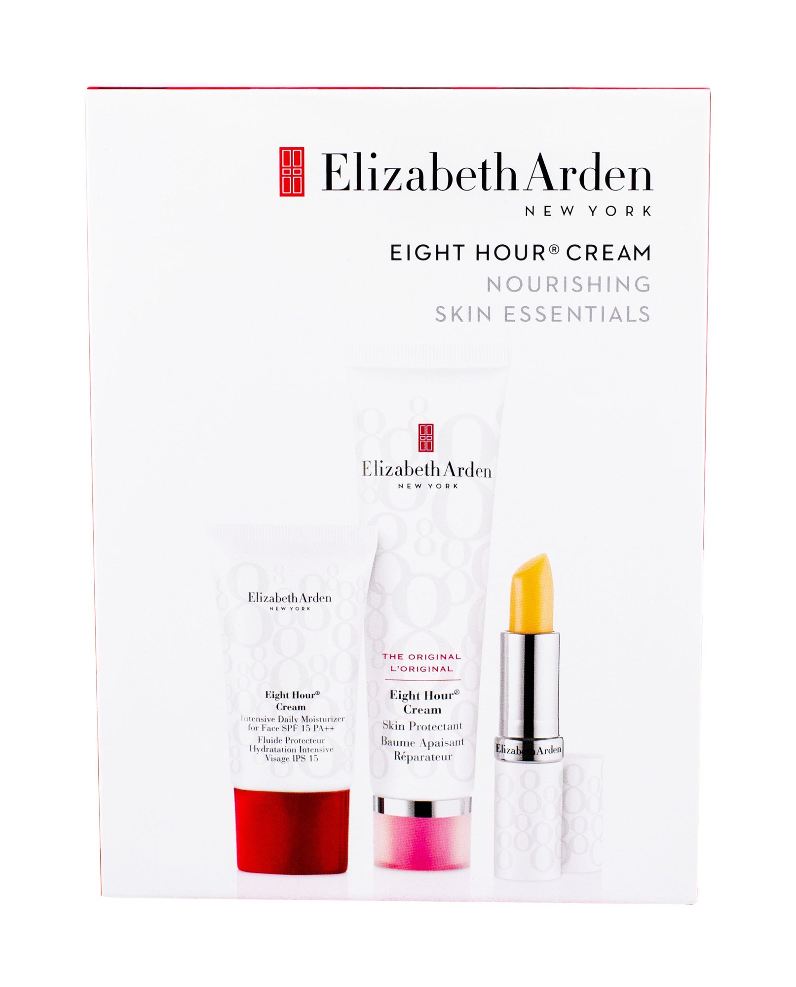 Elizabeth Arden Eight Hour Cream Skin Protectant 50ml Protective Care 50 ml + Daily Skin Care SPF15 15 ml + Lip Balm Lip Protectant Stick SPF15 3,7 g kūno balzamas Rinkinys