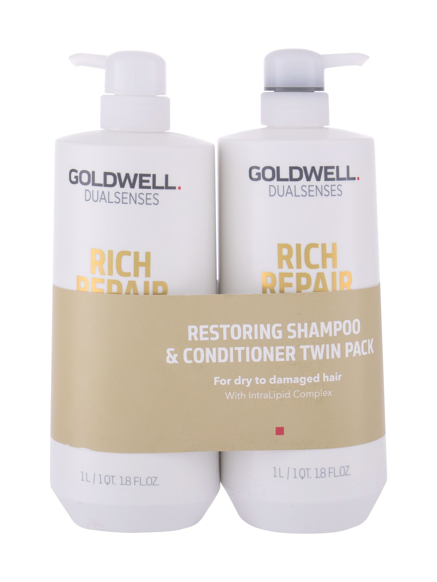 Goldwell Dualsenses Rich Repair 1000ml Shampoo 1000 ml + Conditioner 1000 ml šampūnas Rinkinys