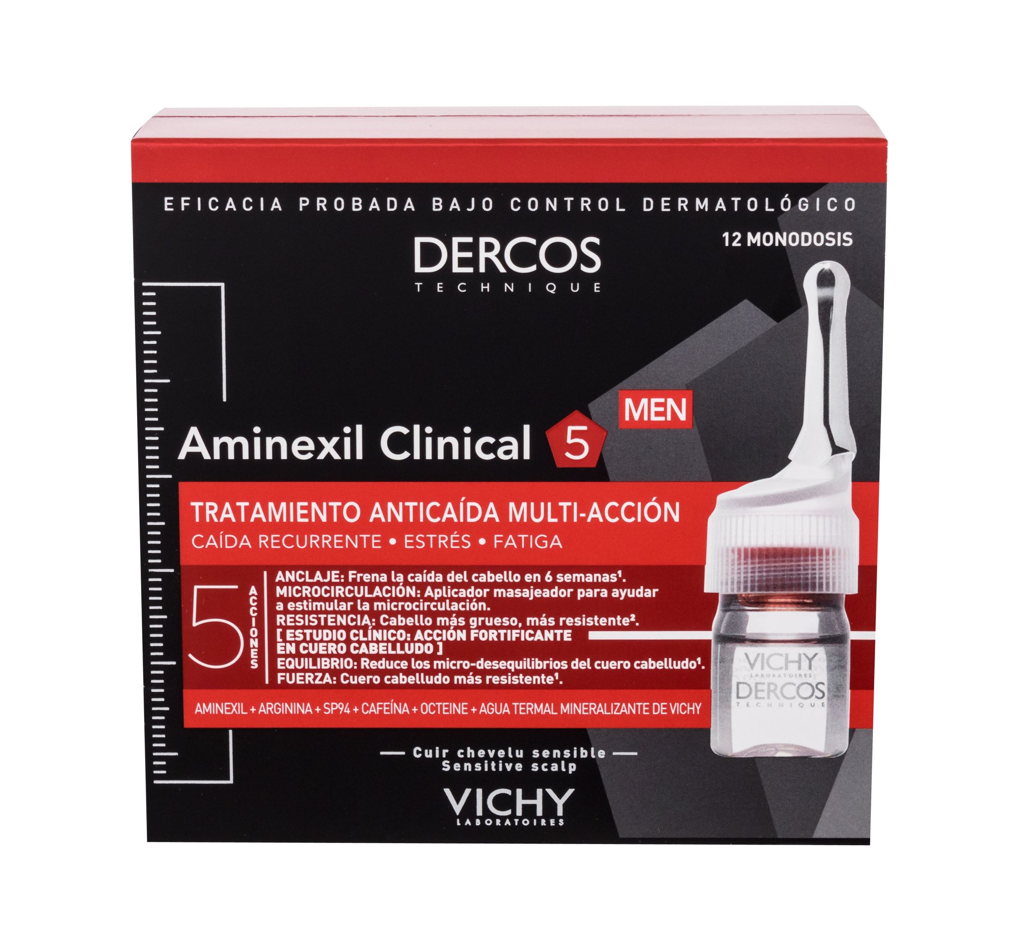 Vichy Dercos Aminexil Clinical 5 12x6ml priemonė nuo plaukų slinkimo