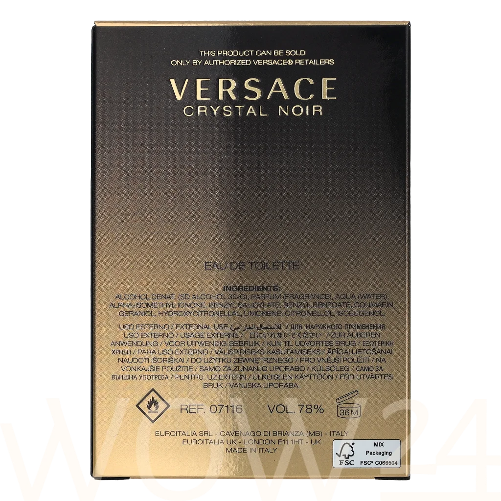 Versace Crystal Noir Eau De Toilette 30ml Smarža Sievietēm thumbnail 8