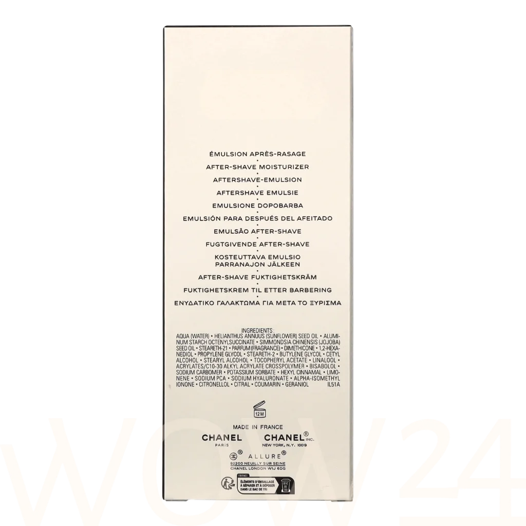 Chanel Chanel Allure Homme Sport After Shave Moisturizer 100 ml balzamas po skutimosi