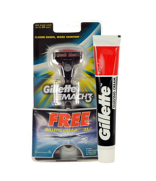 Gillette Mach3 1vnt Mach3 + 30g Shaving Cream skustuvas Rinkinys
