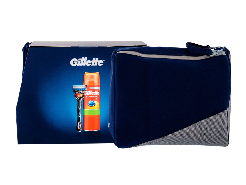 Gillette Fusion Proglide Flexball 1vnt Shaver with One Head + Shaving Gel Fusion5 Ultra Sensitive 200 ml + Cosmetic Bag skustuvas Rinkinys (Pažeista pakuotė)