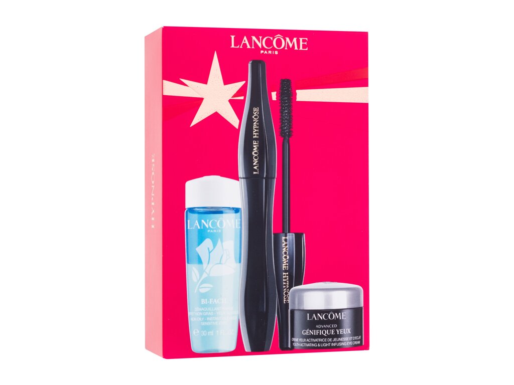 Lancome Hypnose 6,2ml Mascara Hypnose 6,2 ml + Eye Cream Advanced Genifique Yeux 5 ml + Make-Up Remover Bi-Facil 30 ml blakstienų tušas Rinkinys (Pažeista pakuotė)