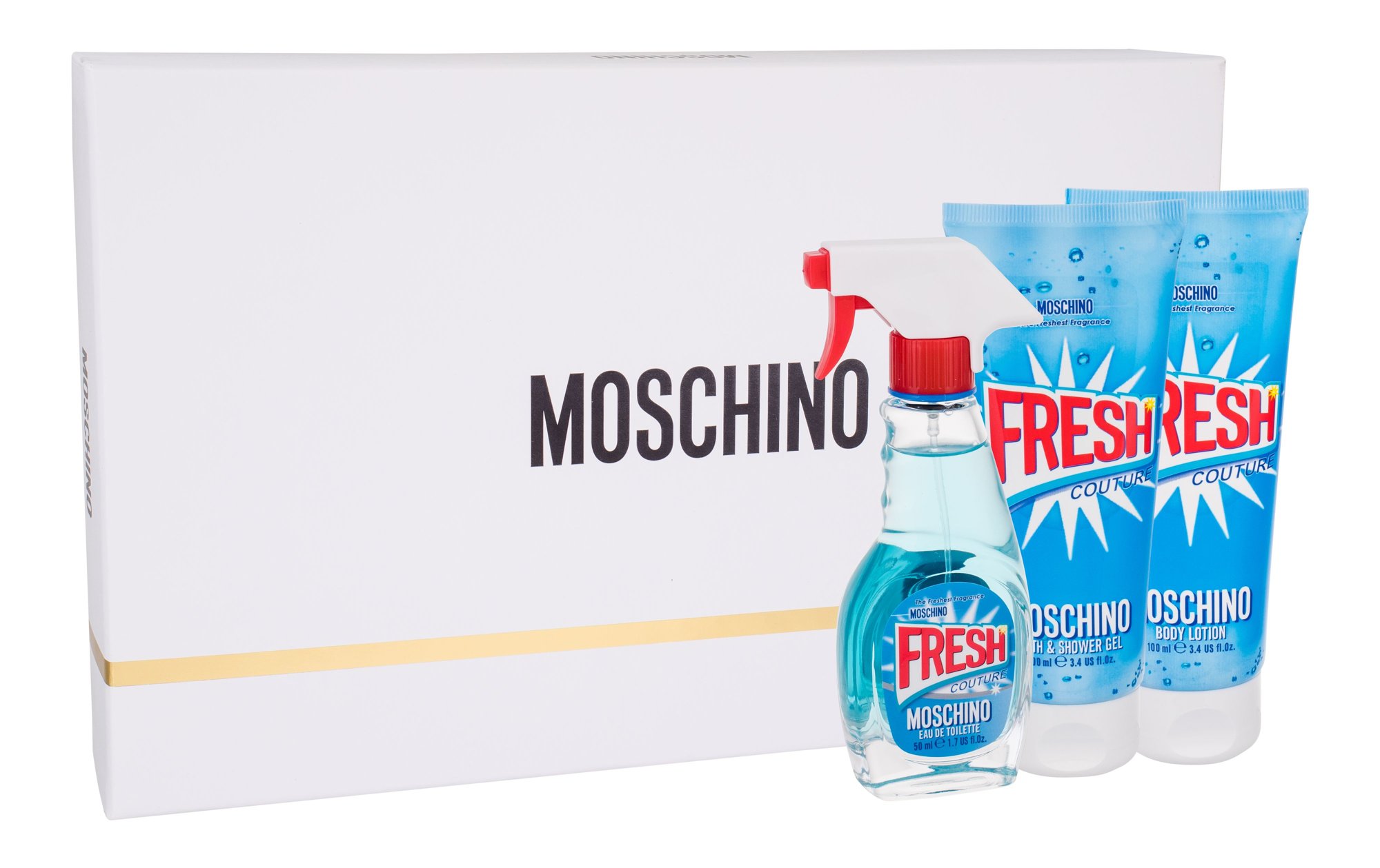 Moschino Fresh Couture 50ml Edt 50 ml + Body Lotion 100 ml + Shower Gel 100 ml Kvepalai Moterims EDT Rinkinys