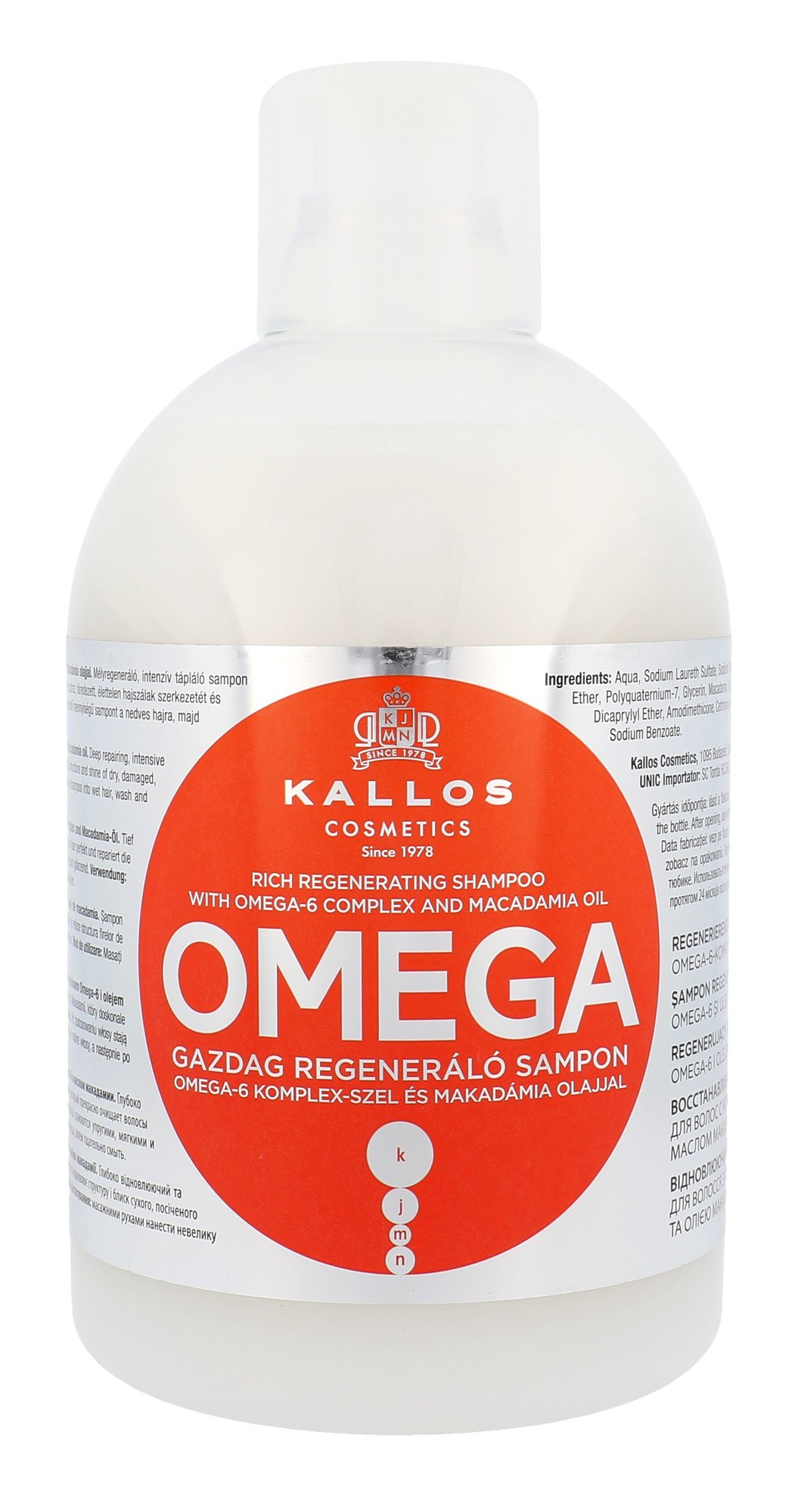 Kallos Cosmetics Omega 1000ml šampūnas (Pažeista pakuotė)