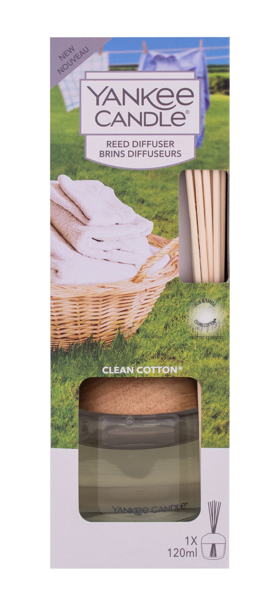 Yankee Candle Clean Cotton 120ml Kvepalai Unisex Namų kvapo difuzorius