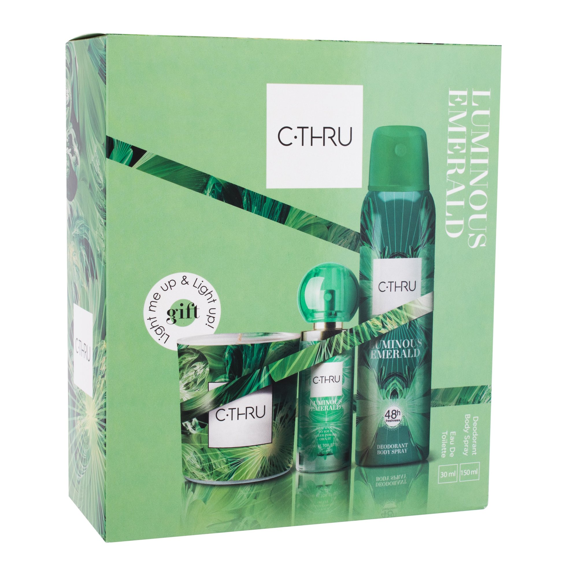 C-THRU Luminous Emerald 30ml Edt 30 ml + Deodorant 150 ml + Candle Kvepalai Moterims EDT Rinkinys (Pažeista pakuotė)