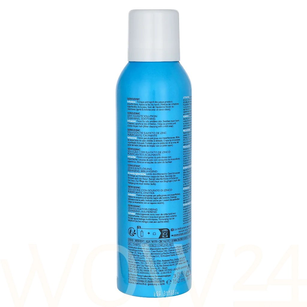 La Roche-Posay LRP Serozinc Zinc Sulfate Solution 150 ml natūrali veido odos priežiūros priemonė