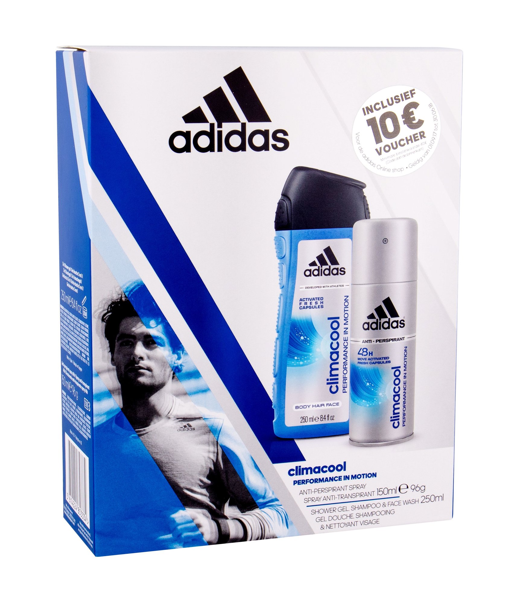 Adidas Climacool 48H 150ml Anti-perspirant 150 ml + Shower Gel 250 ml antipersperantas Rinkinys (Pažeista pakuotė)
