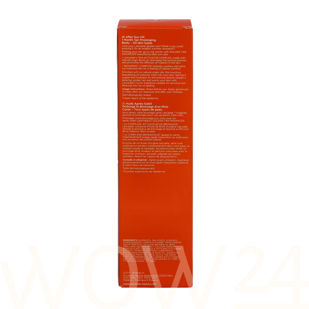 Lancaster Lancaster Golden Tan Maximizer After Sun Oil 150 ml natūrali veido odos priežiūros priemonė