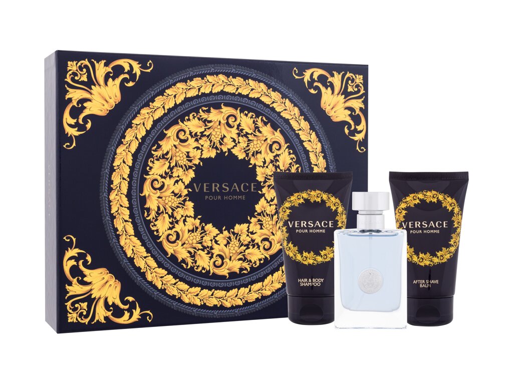 Versace Pour Homme 50ml Edt 50 ml + Shower Gel 50 ml + Aftershave Balm 50 ml Kvepalai Vyrams EDT Rinkinys