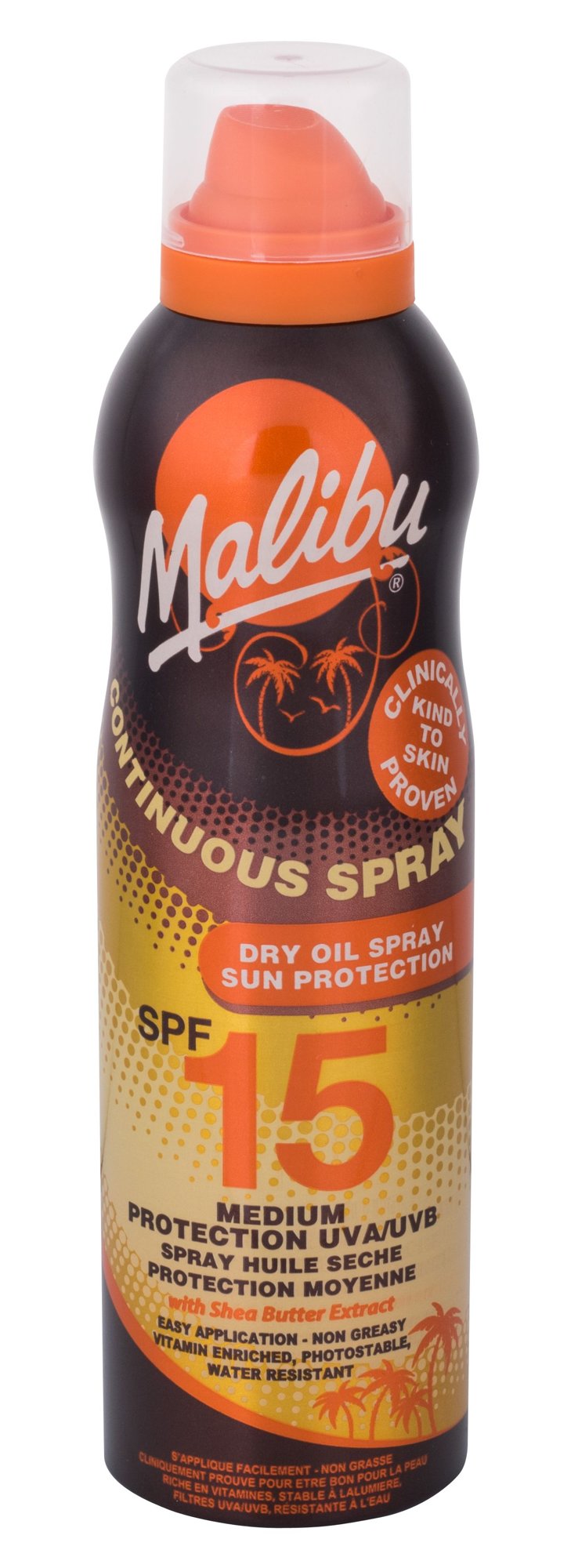 Malibu Continuous Spray Dry Oil 175ml įdegio losjonas (Pažeista pakuotė)