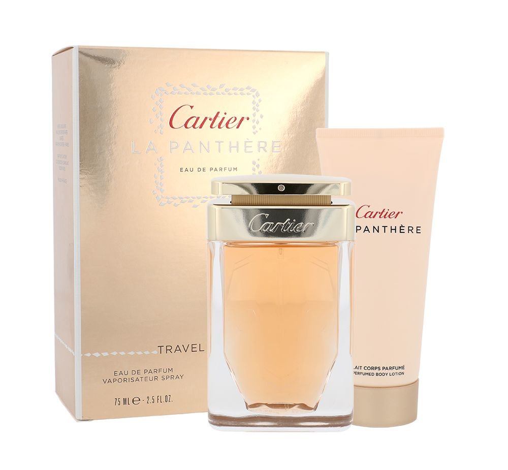 Cartier La Panthere 75ml Edp 75 ml + Body lotion 100 ml Kvepalai Moterims EDP Rinkinys (Pažeista pakuotė)