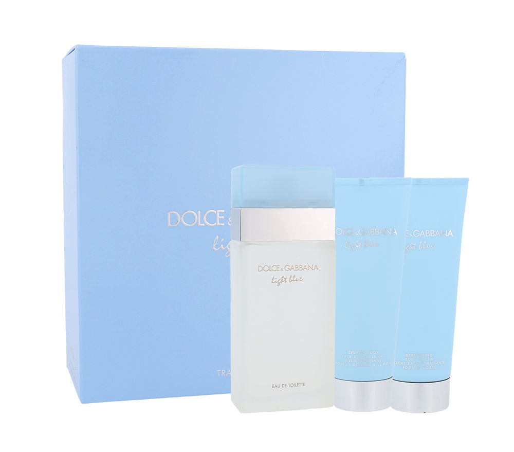 Dolce & Gabbana Light Blue 100ml Edt 100ml + 100ml Body cream + 100ml Shower gel Kvepalai Moterims EDT Rinkinys (Pažeista pakuotė)