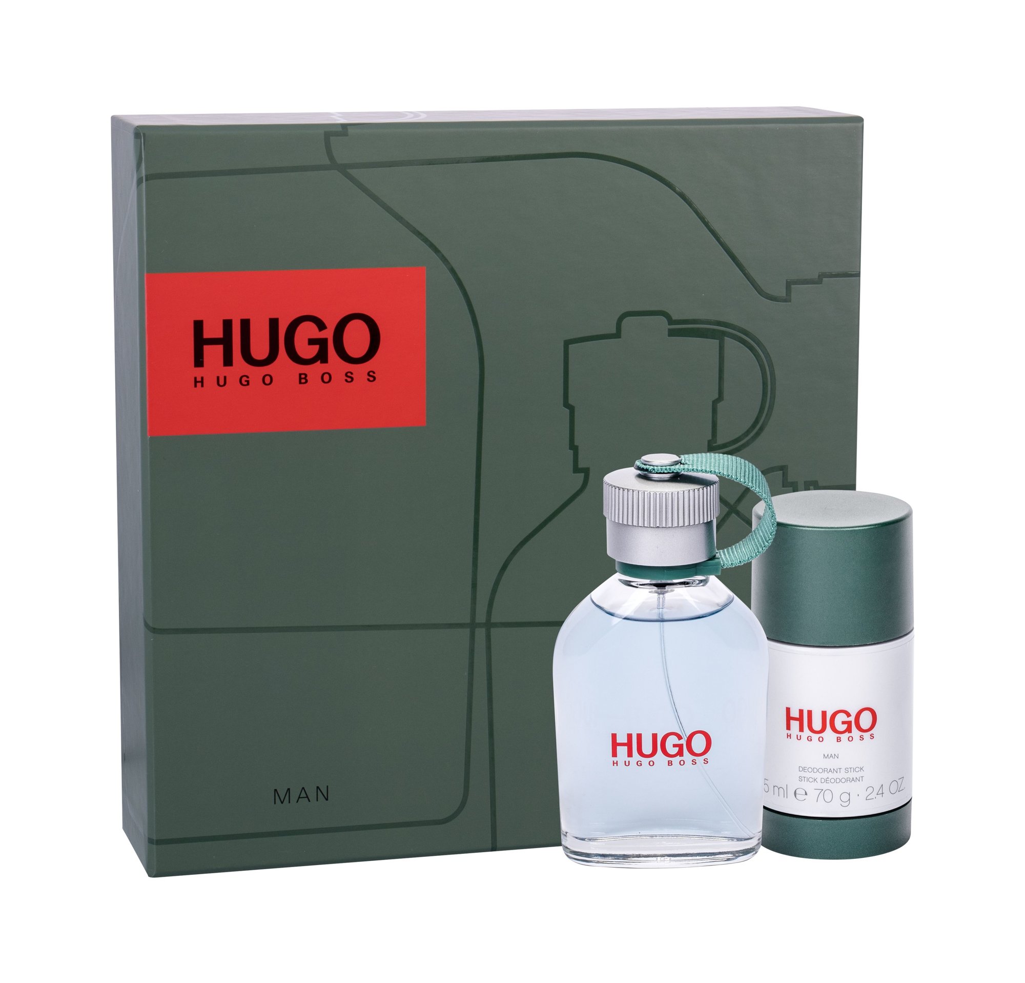 Hugo Boss Hugo 75ml Edt 75 + 75ml Deostick Kvepalai Vyrams EDT Rinkinys