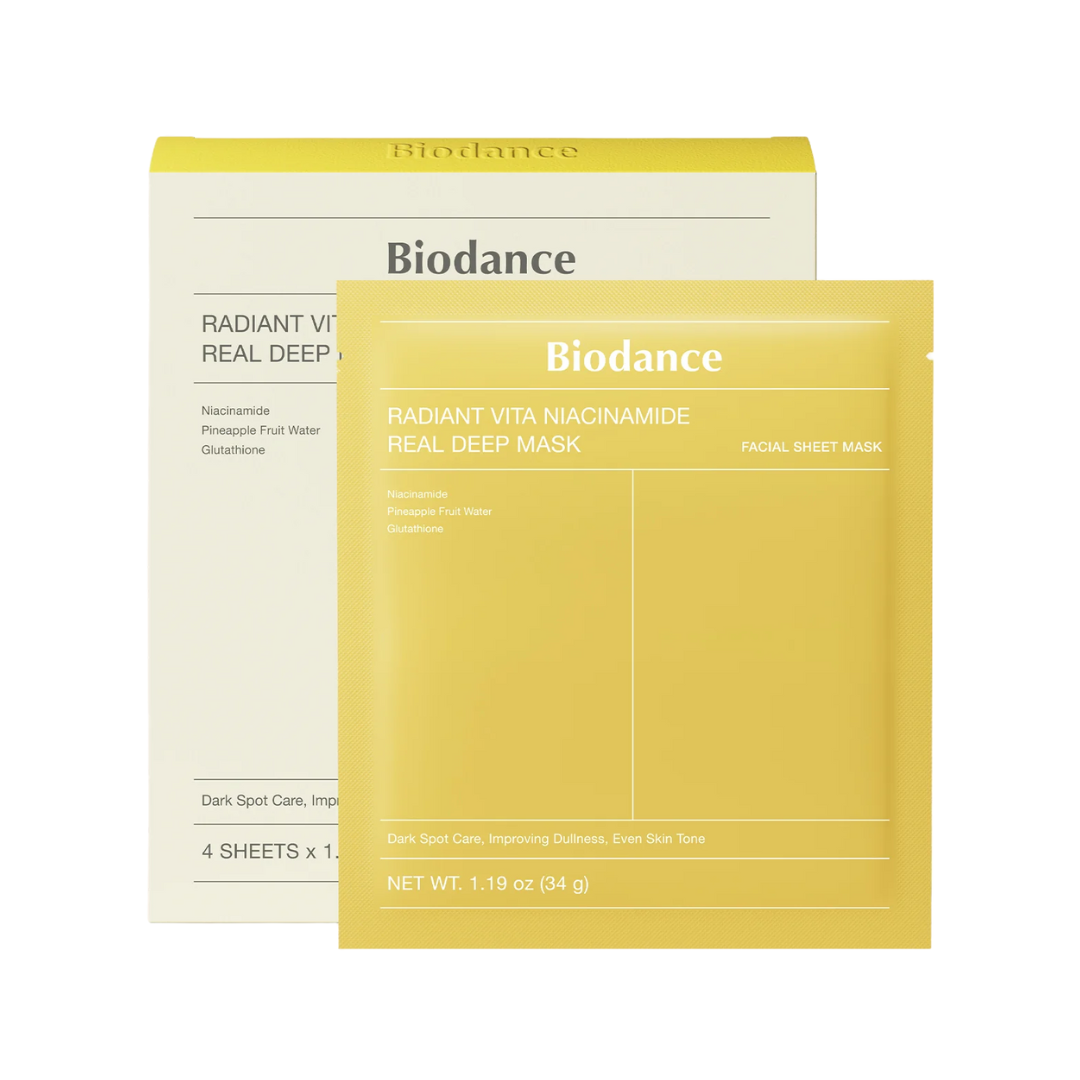 Biodance Radiant Vita Niacinamide Real Deep Mask šviesinanti veido kaukė su niacinamidu Veido kaukė Biodance Radiant Vita Niacinamide Real Deep Mask šviesinanti veido kaukė su niacinamidu Veido kaukė