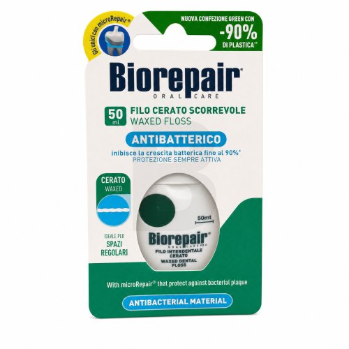 Biorepair Antibacterial Waxed Floss Dantų siūlas Tarpdančių siūlas Unisex