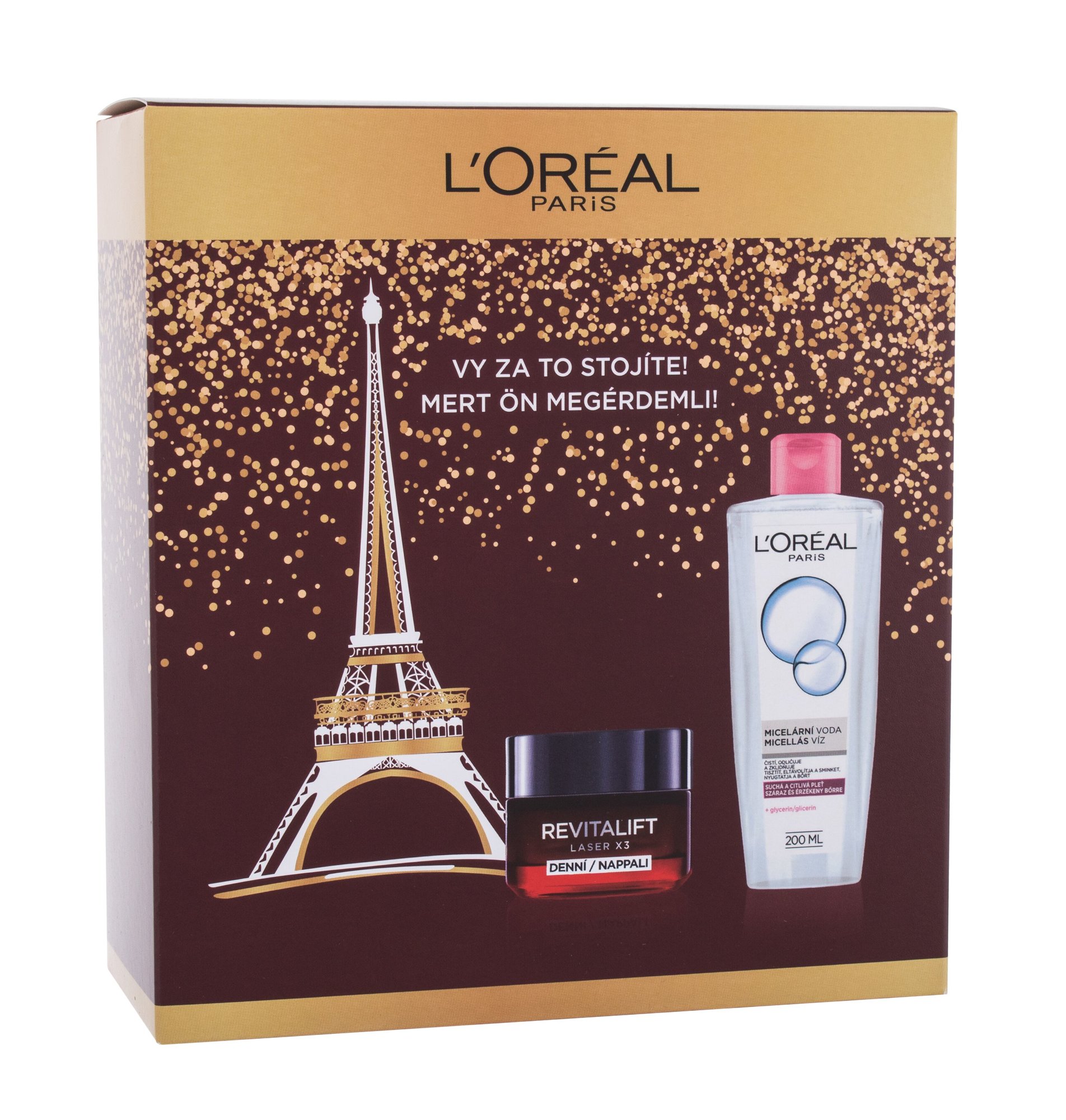L´Oréal Paris Revitalift Laser X3 50ml Daily Facial Cream Revitalift Laser X3 50 ml + Micellar Water 200 ml dieninis kremas Rinkinys