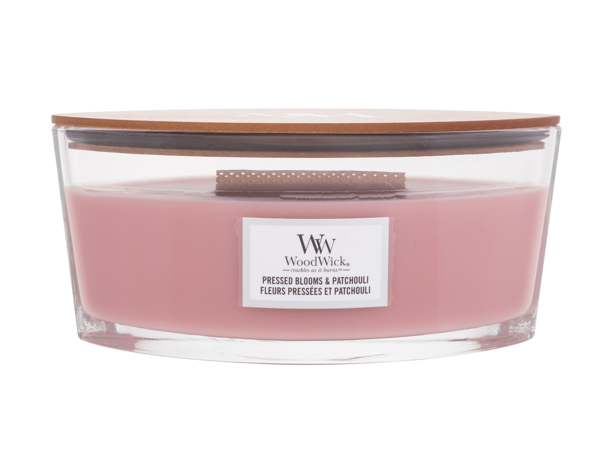 WoodWick Pressed Blooms & Patchouli kvepianti žvakė