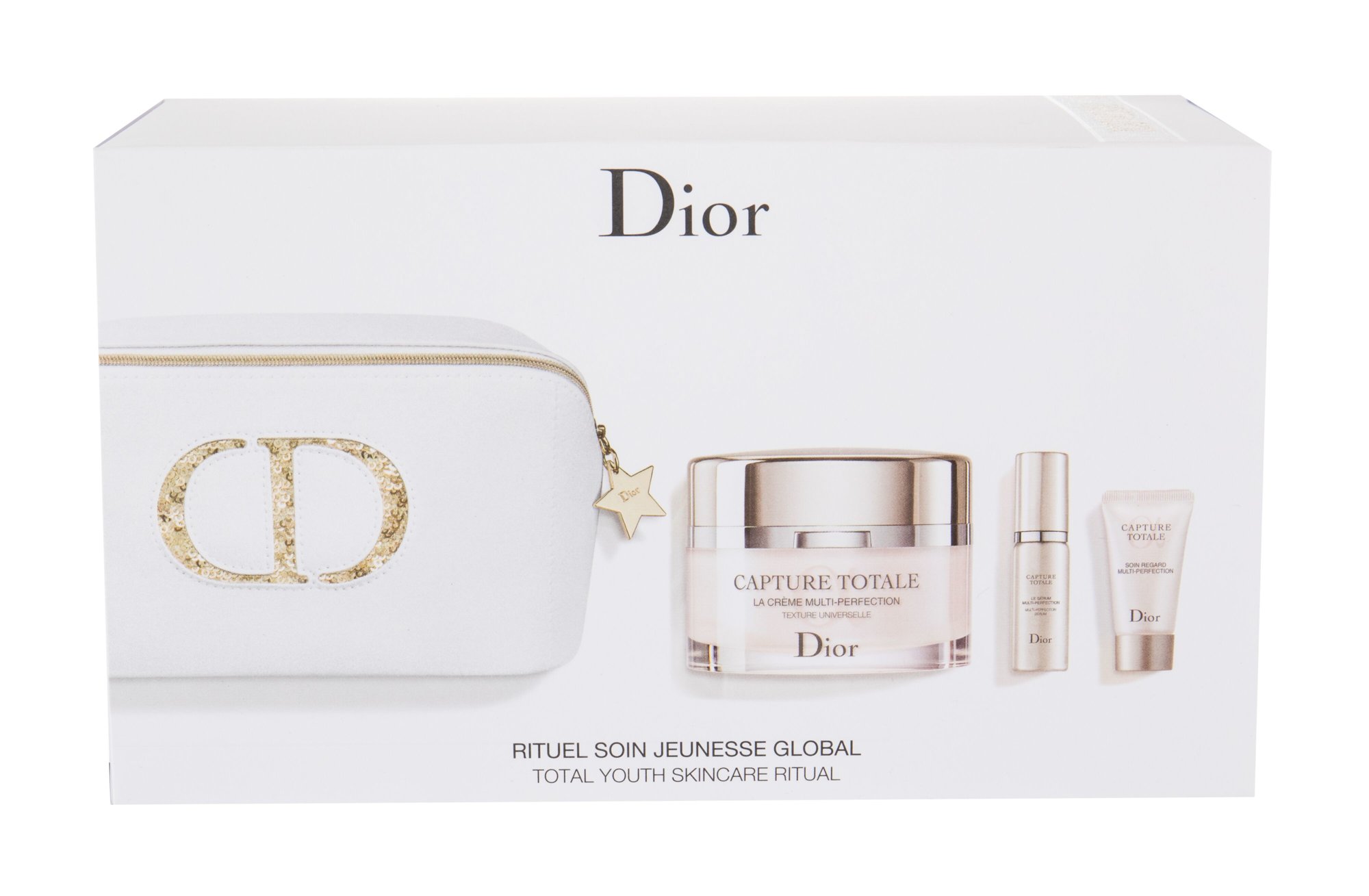 Christian Dior Capture Totale 60ml Daily Facial Care 60 ml + Facial Serum Multi-Perfection 7 ml + Eye Cream Multi-Perfection 5 ml + Cosmetic Bag dieninis kremas Rinkinys (Pažeista pakuotė)