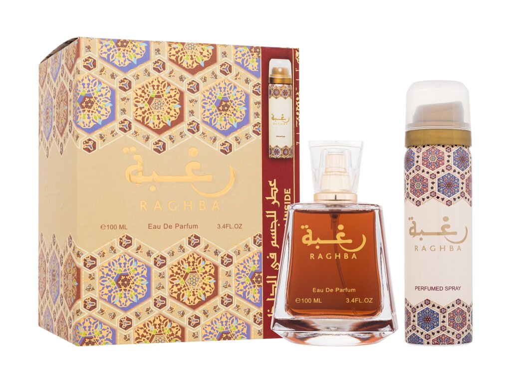 Lattafa perfumes Raghba Eau De Parfum 100 ml Edp 100 ml + Deodorant 50 ml Damaged box Set