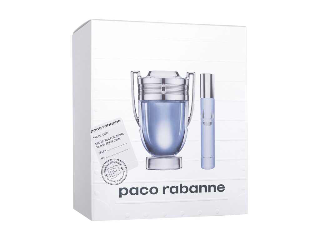 Rabanne Invictus Eau De Toilette 100 ml Edt 100 ml + Edt 20 ml Damaged box Set