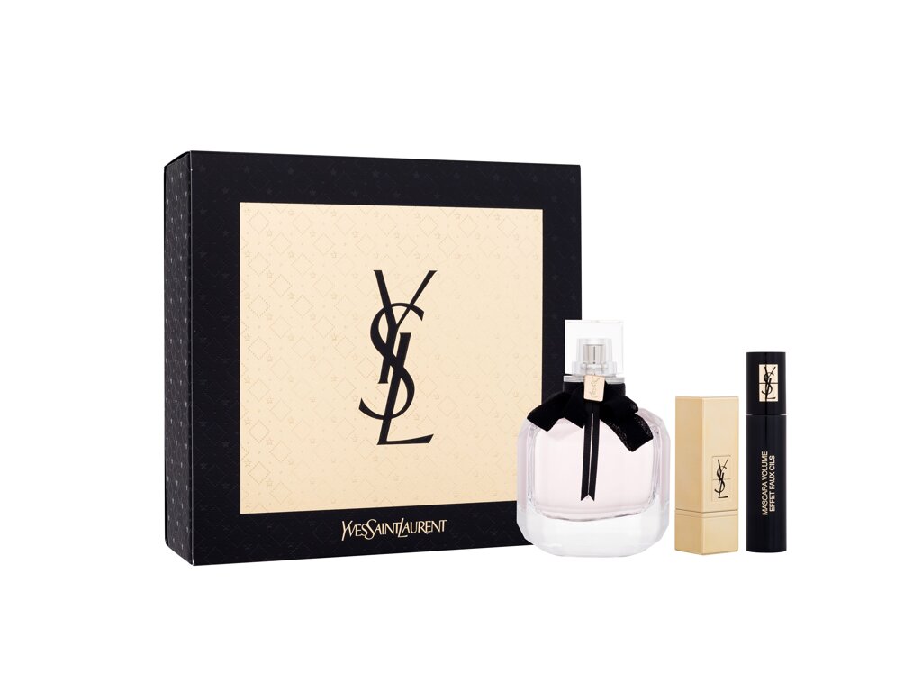 Yves Saint Laurent Mon Paris Eau De Parfum 50 ml Edp 50 ml + Lipstick Rouge Pur Couture 1,3 g + Mascara Volume Effet Faux Cils 2 ml No. 1 Set