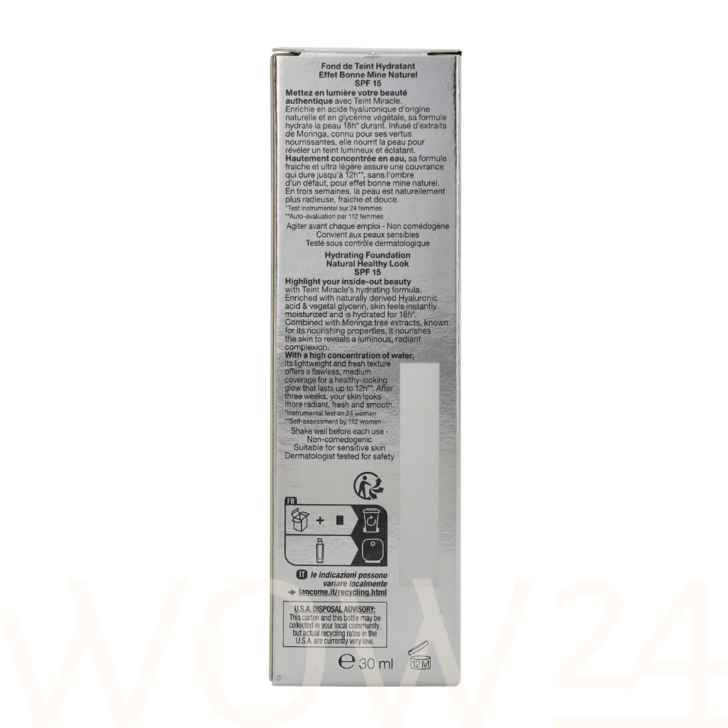 Lancome Lancome Teint Miracle Hydrating Foundation SPF15 30 ml makiažo pagrindas
