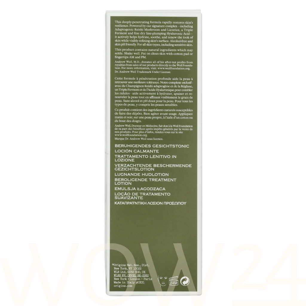 Origins Origins Dr. Weil Mega-Mushroom R&R Soothing Treatment Lotion 200 ml vietinės priežiūros priemonė