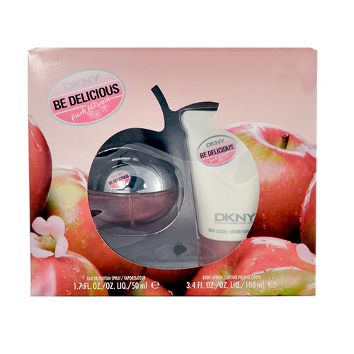 DKNY Be Delicious Fresh Blossom 50ml Edp 50ml + 100ml body milk Kvepalai Moterims EDP Rinkinys (Pažeista pakuotė)