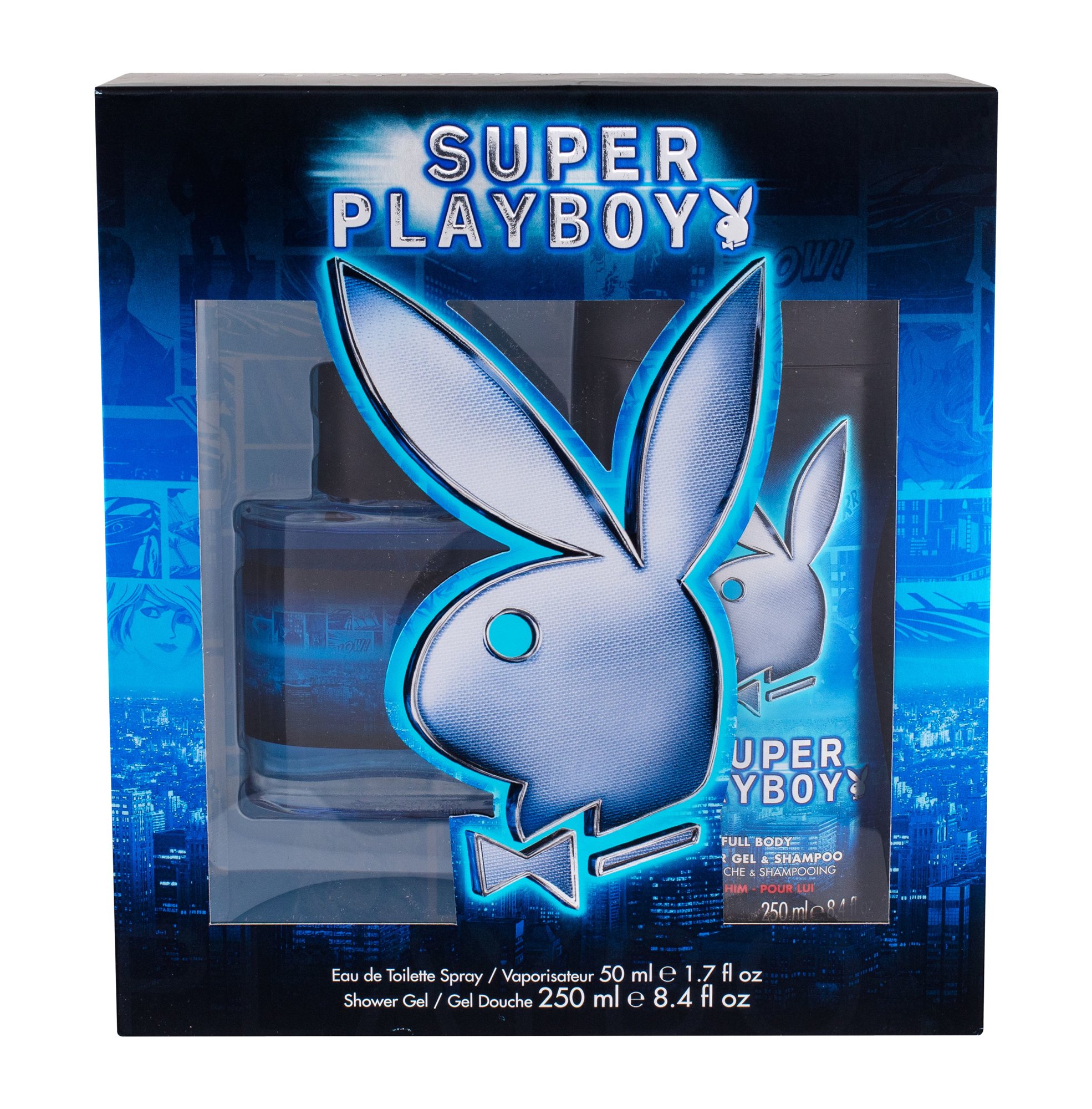 Playboy Super Playboy 50ml Edt 50 ml + Shower Gel 250 ml Kvepalai Vyrams EDT Rinkinys (Pažeista pakuotė)