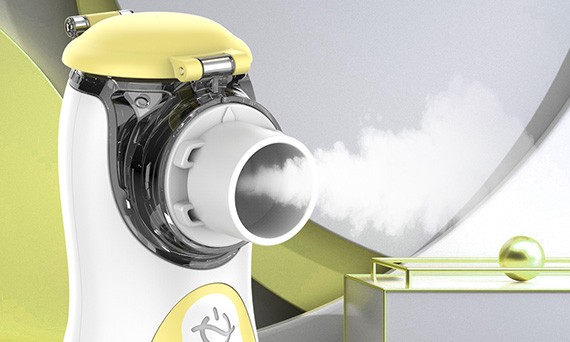 Feellife Health AIR KIDS ne&scaron;iojamas vaiki&scaron;kas geltonas inhaliatorius