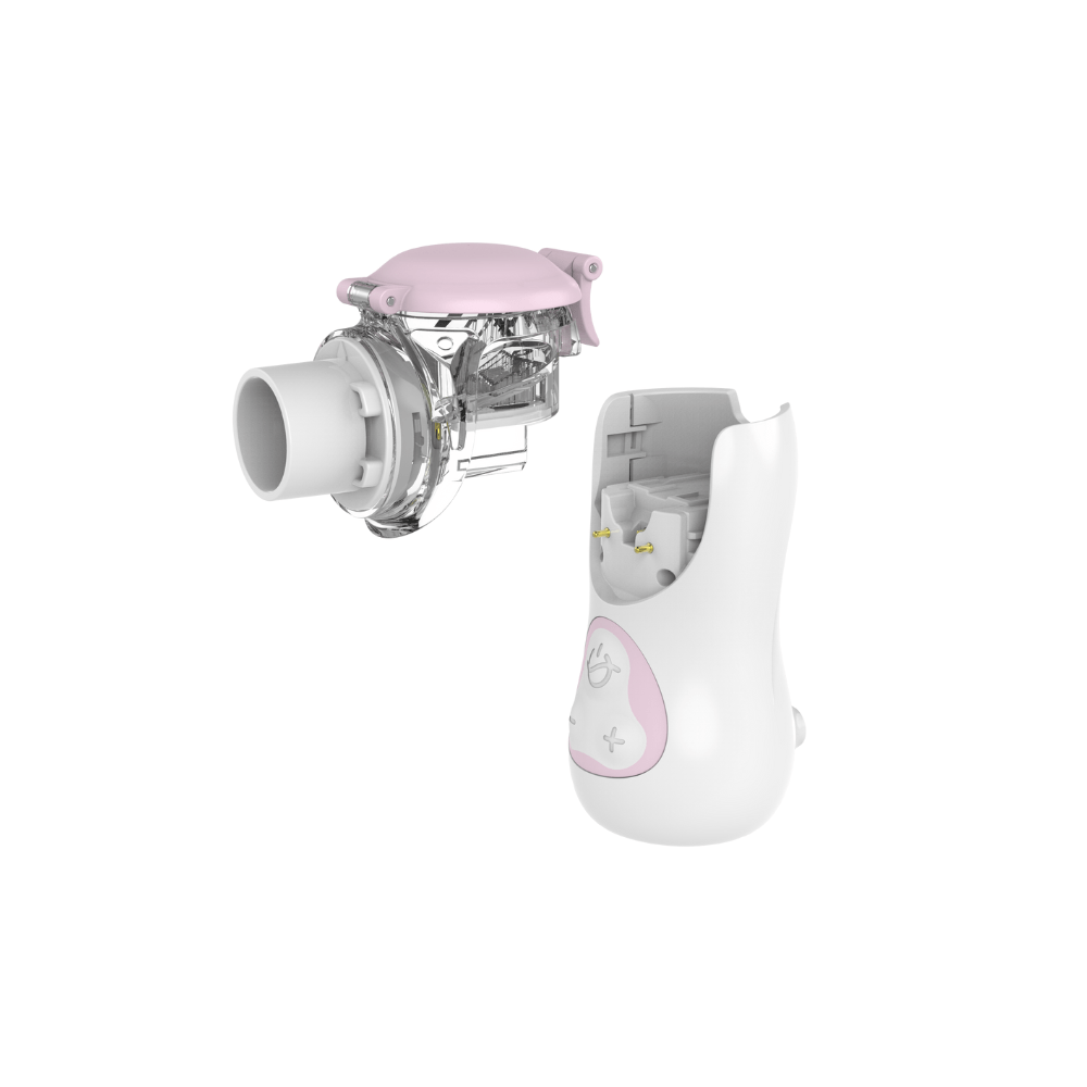 Feellife Health AIR KIDS ne&scaron;iojamas vaiki&scaron;kas rožinis inhaliatorius