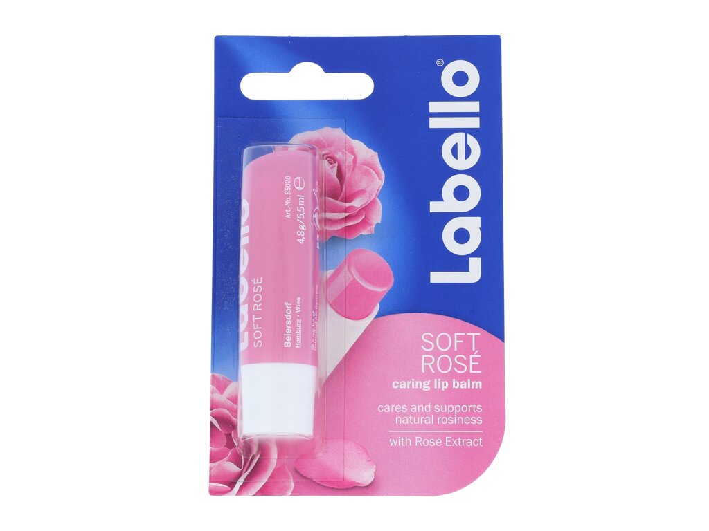 Labello Soft Rose 5,5ml lūpų balzamas (Pažeista pakuotė)