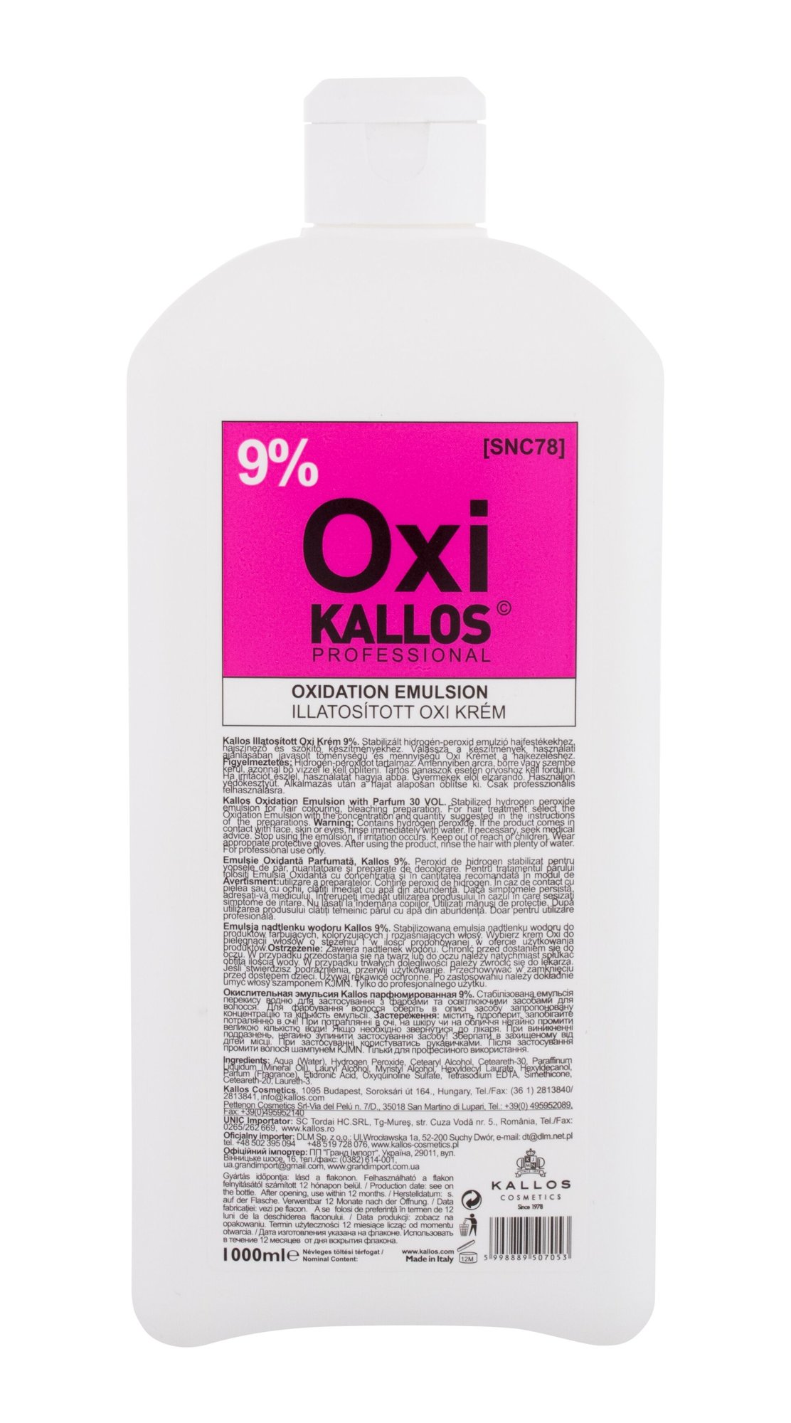 Kallos Cosmetics Oxi 1000ml moteriška plaukų priemonė (Pažeista pakuotė)