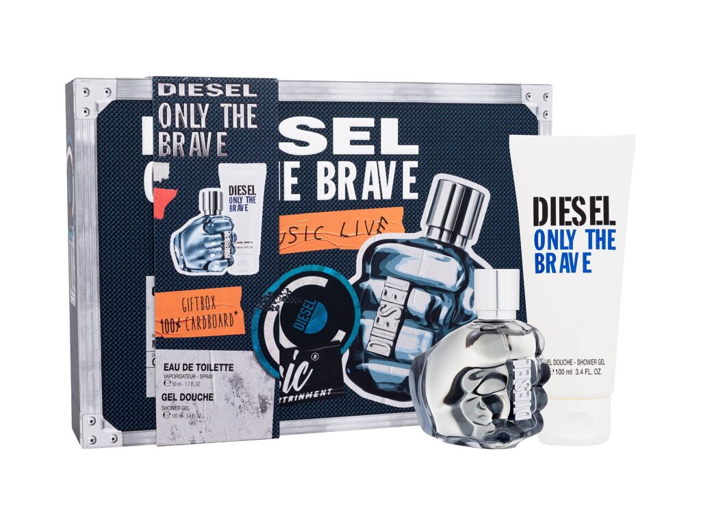 Diesel Only The Brave 50ml Edt 50 ml + Shower Gel 100 ml Kvepalai Vyrams EDT Rinkinys (Pažeista pakuotė)