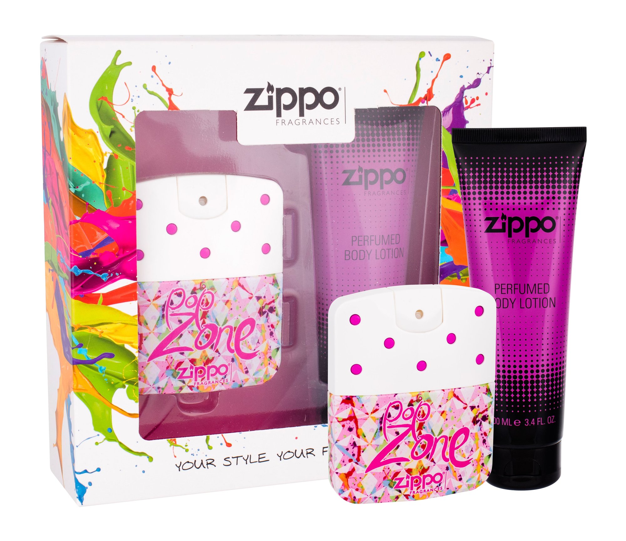 Zippo Fragrances Popzone 40ml Edt 40 ml + Body Lotion 100 ml Kvepalai Moterims EDT Rinkinys (Pažeista pakuotė)
