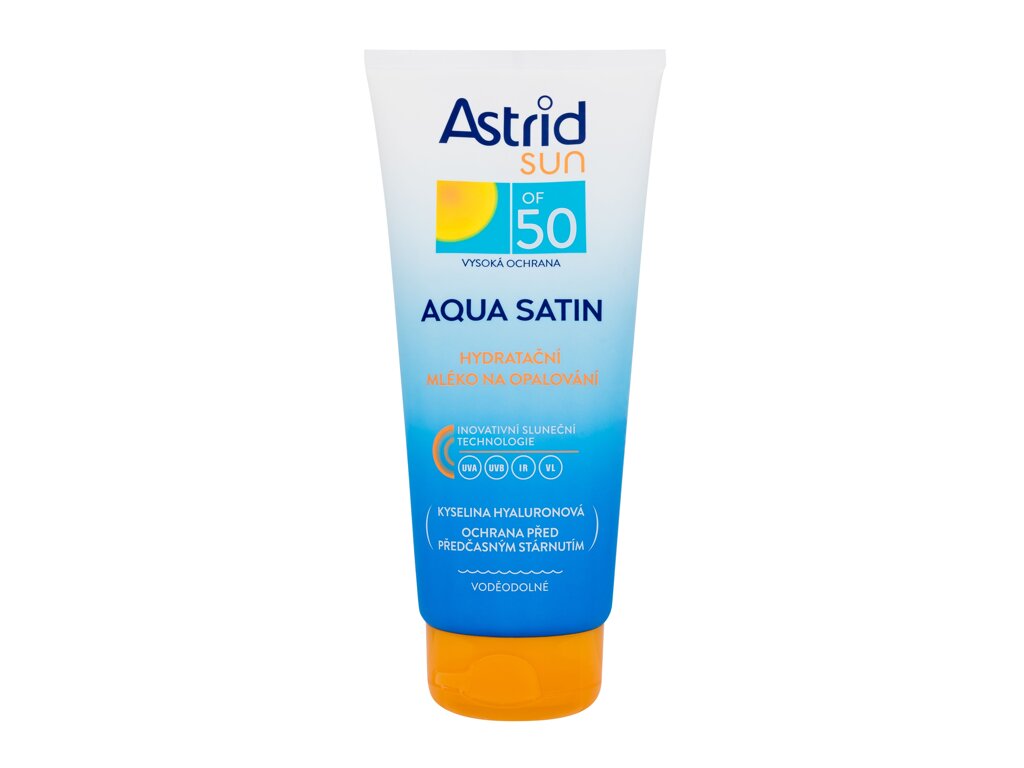 Astrid Sun Aqua Satin Moisturizing Milk 200ml įdegio losjonas (Pažeista pakuotė)