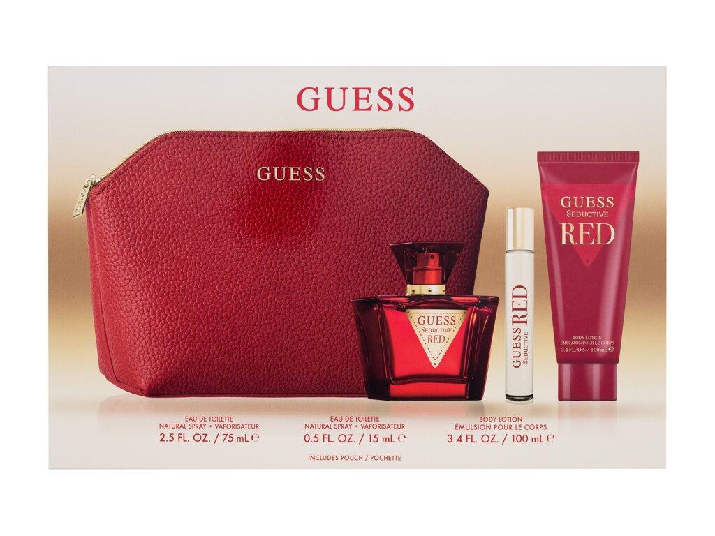 Guess Seductive Red 75ml Edt 75 ml + Body Lotion 100 ml + Edt 15 ml + Cosmetic Bag Kvepalai Moterims EDT Rinkinys