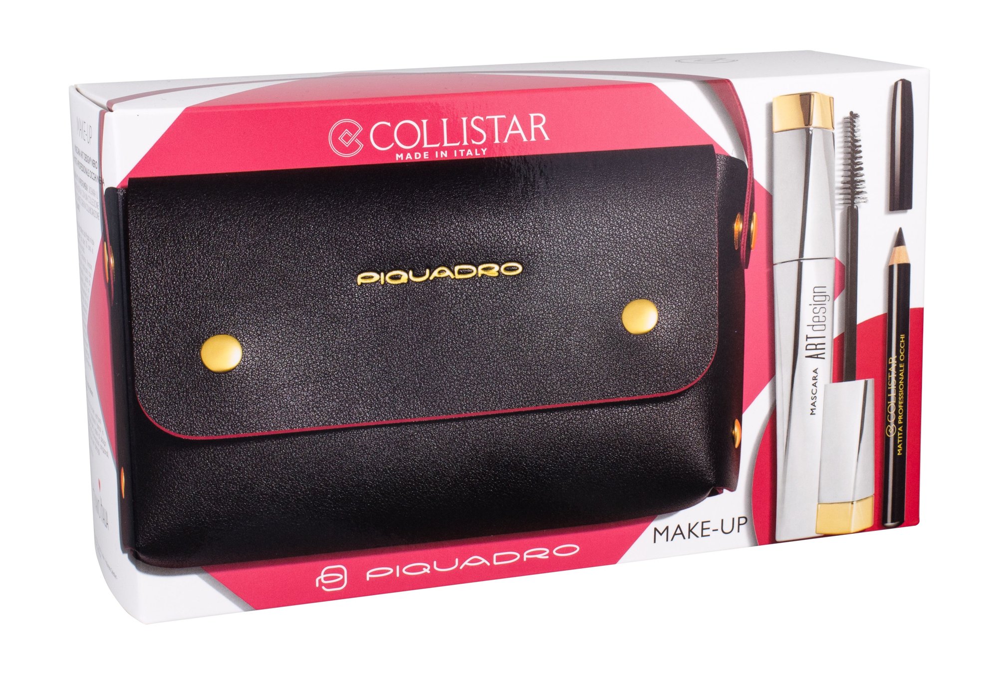 Collistar Art Design 12ml Mascara 12 ml + Eye Pencil 2 g Black + Handbag blakstienų tušas Rinkinys (Pažeista pakuotė)