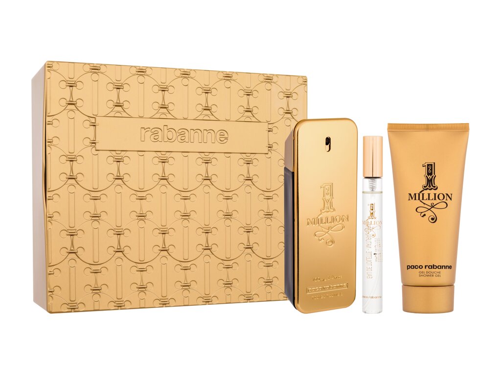 Rabanne 1 Million Eau De Toilette 100 ml Edt 100 ml + Shower gel 100 ml + Edt 10 ml + Metal can Damaged box Set