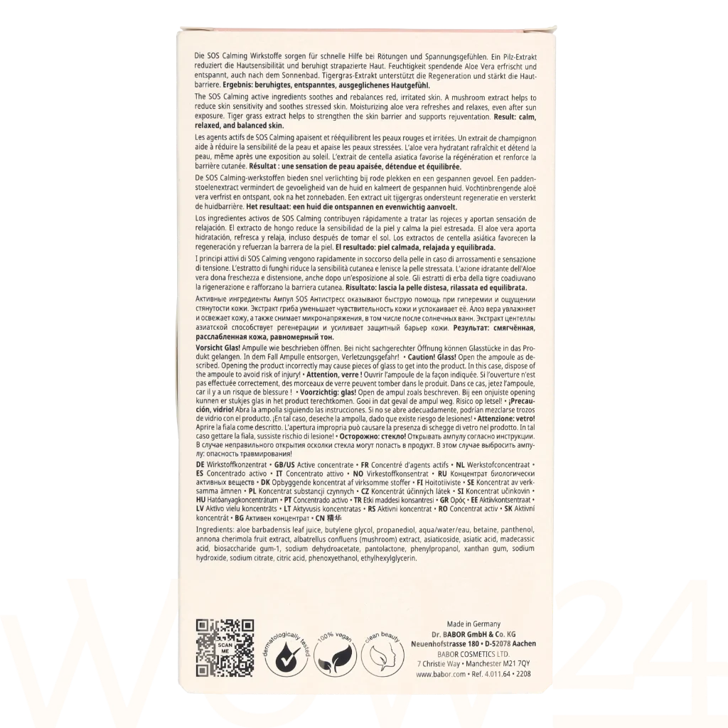 Babor Babor SOS Calming Ampoule Concentrates 14 ml Veido serumas