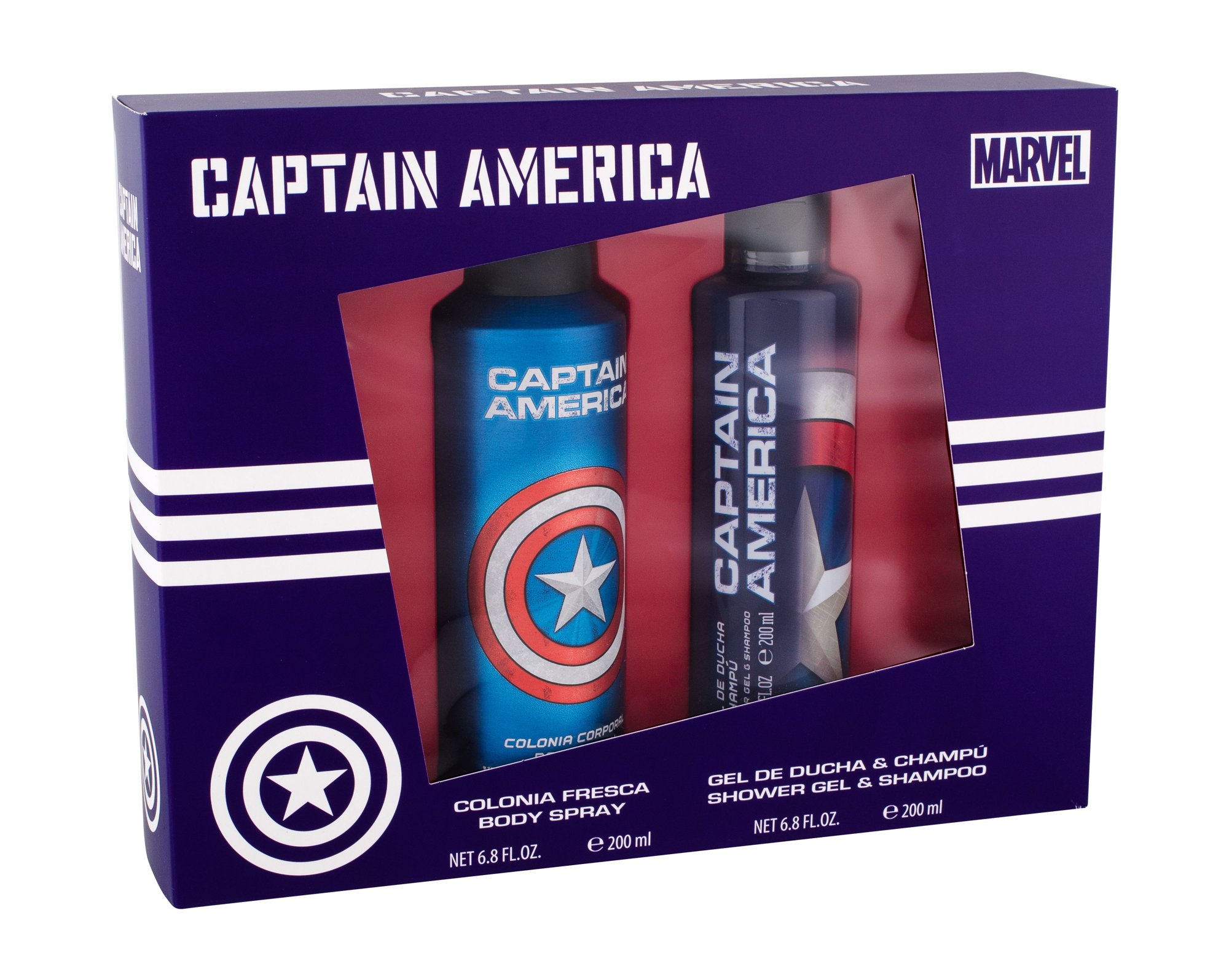 Marvel Captain America 200ml Shower Gel 200 ml + Body Spray 200 ml dušo želė Rinkinys