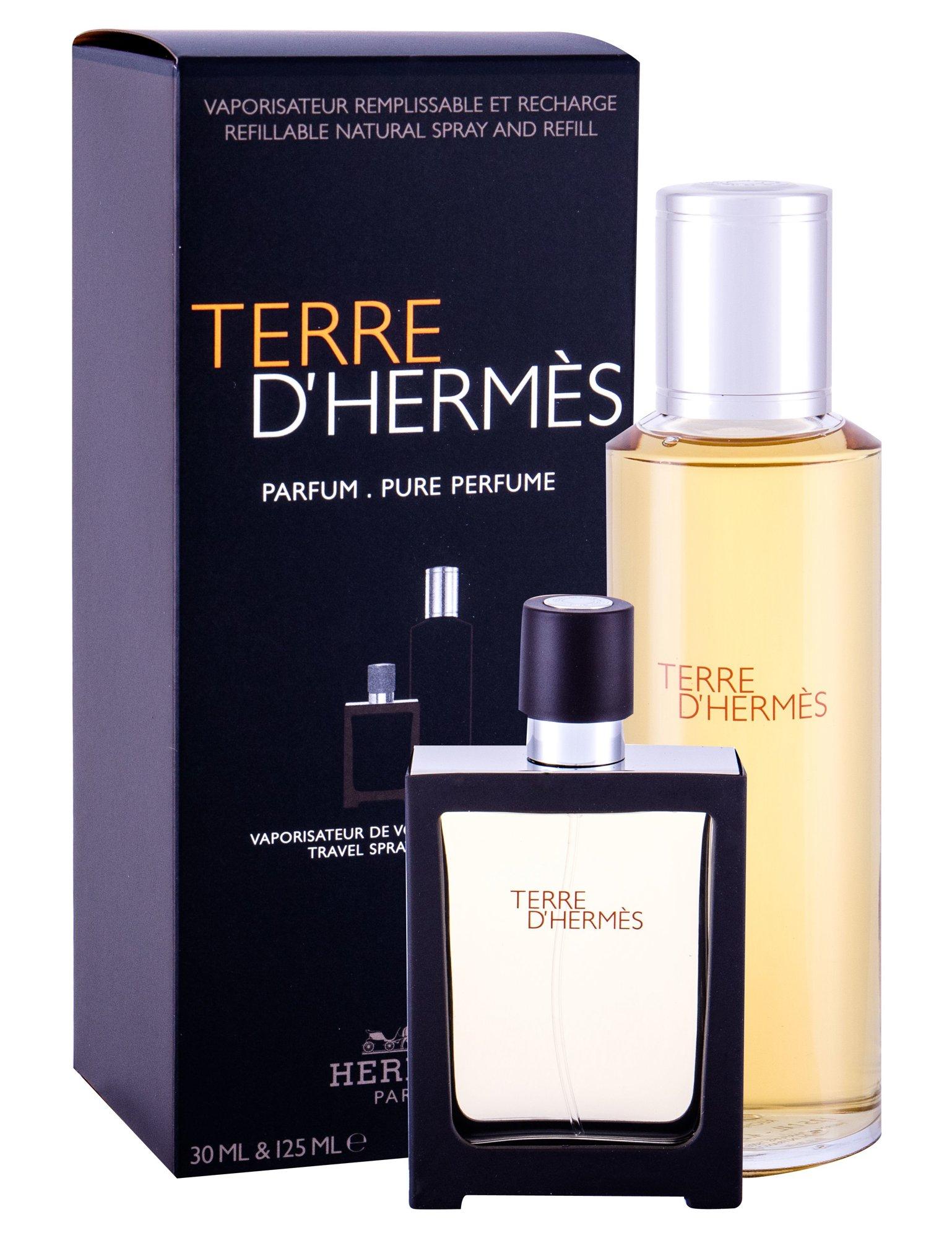 Hermes Terre D Hermes 125ml Perfume 30 ml refillable bottle + Perfume 125 ml refill Kvepalai Vyrams Parfum Rinkinys