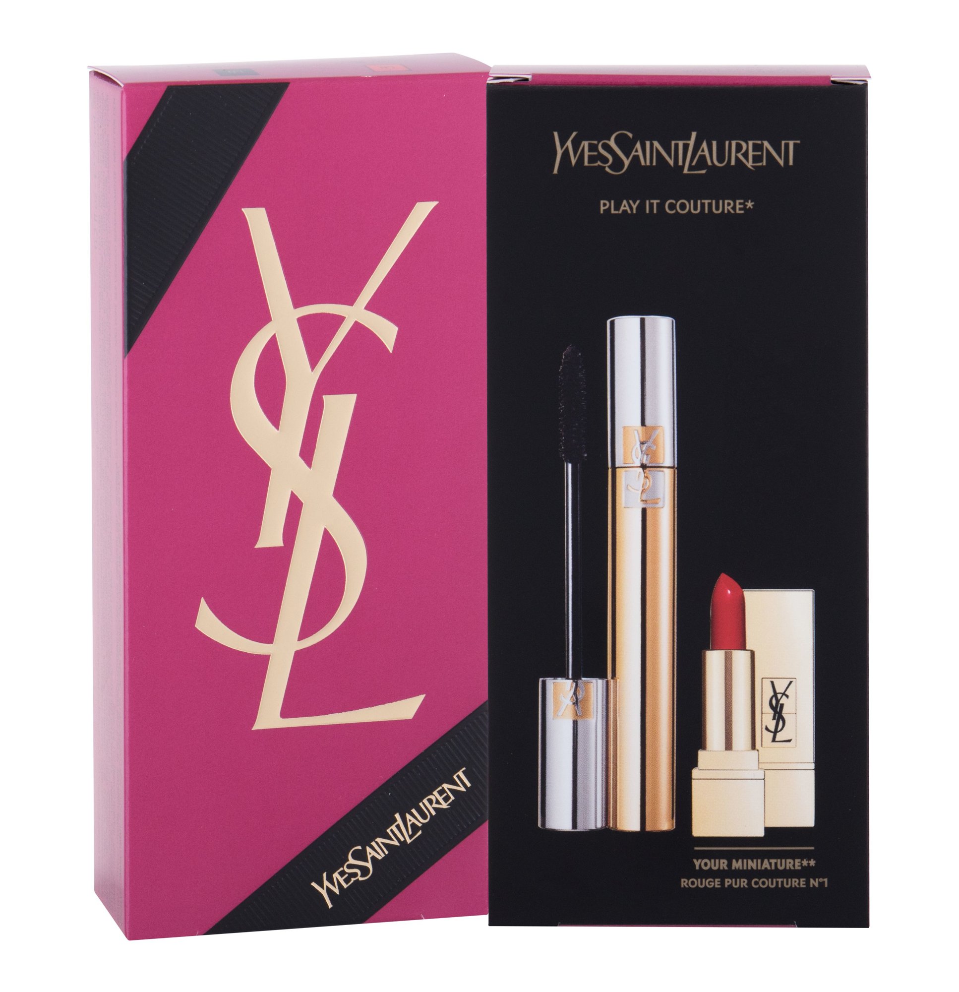 Yves Saint Laurent Volume Effet Faux Cils 7,5ml Mascara 7,5 ml + Lipstick Rouge Pur Couture 1,4 ml no. 1 blakstienų tušas Rinkinys