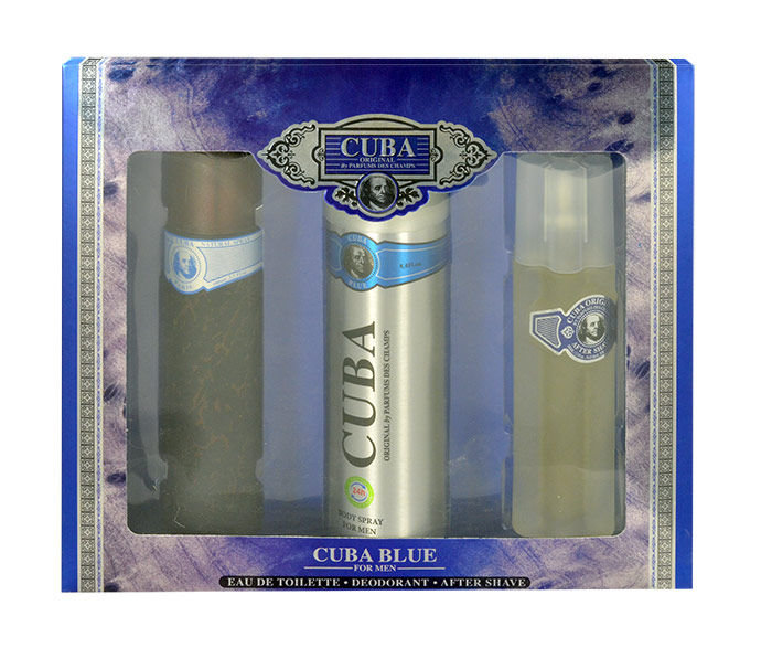 Cuba Blue 100ml Edt 100ml + 200ml deodorant + 100ml aftershave water Kvepalai Vyrams EDT Rinkinys (Pažeista pakuotė)