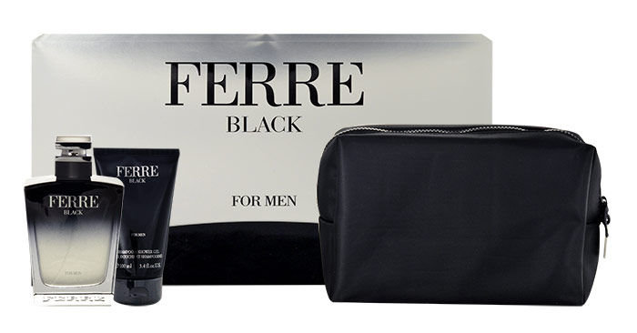 Gianfranco Ferre Ferre Black 100ml Edt 100ml + 100ml Shower Gel + Cosmetic Bag Kvepalai Vyrams EDT Rinkinys